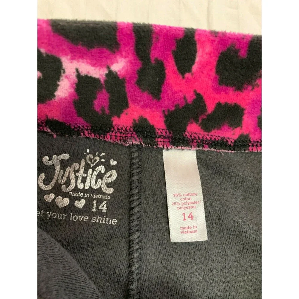 JUSTICE GIRLS VELOUR PANTS SIZE 14